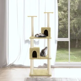 Cat scratching post with cream sisal posts 141 cm by vidaXL, Cat furniture - Ref: Foro24-171524, Price: 54,20 €, Discount: %