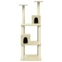 Katzenkratzbaum mit cremefarbenen Sisalstämmen, 141 cm von vidaXL, Katzenmöbel - Ref: Foro24-171524, Preis: 54,17 €, Rabatt: %