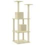 Katzenkratzbaum mit cremefarbenen Sisalstämmen, 141 cm von vidaXL, Katzenmöbel - Ref: Foro24-171524, Preis: 54,17 €, Rabatt: %