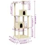 Katzenkratzbaum mit cremefarbenen Sisalstämmen, 141 cm von vidaXL, Katzenmöbel - Ref: Foro24-171524, Preis: 54,17 €, Rabatt: %