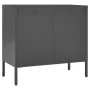 Sideboard aus Stahl und anthrazitfarbenem Hartglas 75x35x70 cm von vidaXL, Sideboards - Ref: Foro24-336075, Preis: 166,01 €, ...