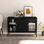 Sideboard aus schwarzem Stahl und Glas, 105 x 35 x 70 cm von vidaXL, Sideboards - Ref: Foro24-336076, Preis: 202,54 €, Rabatt: %