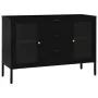 Aparador de acero y vidrio negro 105x35x70 cm de vidaXL, Aparadores - Ref: Foro24-336076, Precio: 202,54 €, Descuento: %