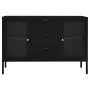 Aparador de acero y vidrio negro 105x35x70 cm de vidaXL, Aparadores - Ref: Foro24-336076, Precio: 202,54 €, Descuento: %