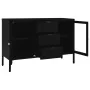 Aparador de acero y vidrio negro 105x35x70 cm de vidaXL, Aparadores - Ref: Foro24-336076, Precio: 202,54 €, Descuento: %