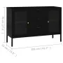 Aparador de acero y vidrio negro 105x35x70 cm de vidaXL, Aparadores - Ref: Foro24-336076, Precio: 202,54 €, Descuento: %