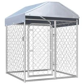 Outdoor kennel with roof 100x100x125 cm by vidaXL, Dog kennels and fences - Ref: Foro24-144491, Price: 181,60 €, Discount: %