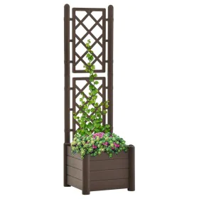 Pflanzkübel mit Gitter PP Mokka 43x43x142 cm von vidaXL, Töpfe und Pflanzgefäße - Ref: Foro24-313980, Preis: 95,83 €, Rabatt: %