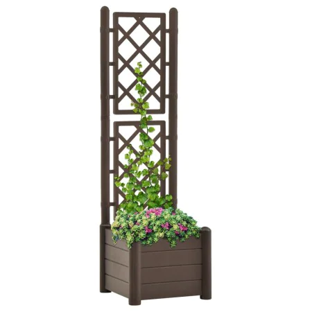 Pflanzkübel mit Gitter PP Mokka 43x43x142 cm von vidaXL, Töpfe und Pflanzgefäße - Ref: Foro24-313980, Preis: 95,83 €, Rabatt: %