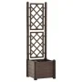 Planter with PP mocha lattice 43x43x142 cm by vidaXL, Pots and planters - Ref: Foro24-313980, Price: 95,83 €, Discount: %
