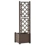 Planter with PP mocha lattice 43x43x142 cm by vidaXL, Pots and planters - Ref: Foro24-313980, Price: 95,83 €, Discount: %