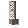 Planter with PP mocha lattice 43x43x142 cm by vidaXL, Pots and planters - Ref: Foro24-313980, Price: 95,83 €, Discount: %