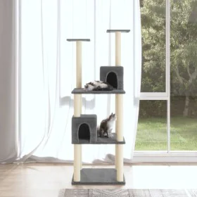 Cat scratching post with dark gray sisal posts 141 cm by vidaXL, Cat furniture - Ref: Foro24-171526, Price: 52,94 €, Discount: %