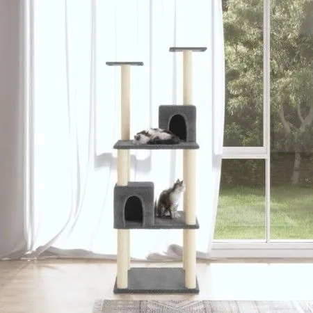 Cat scratching post with dark gray sisal posts 141 cm by vidaXL, Cat furniture - Ref: Foro24-171526, Price: 52,94 €, Discount: %