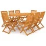 Folding garden dining table 9 pieces made of solid acacia wood by vidaXL, Garden sets - Ref: Foro24-43378, Price: 462,95 €, D...