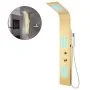 Sistema de panel de ducha acero inoxidable 201 dorado curvo de vidaXL, Boquillas de chorro para bañeras y duchas - Ref: Foro2...