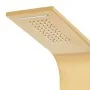 Sistema de panel de ducha acero inoxidable 201 dorado curvo de vidaXL, Boquillas de chorro para bañeras y duchas - Ref: Foro2...