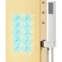 Gebogenes Duschpaneelsystem aus Edelstahl 201 in Gold von vidaXL, Strahldüsen für Badewannen und Duschen - Ref: Foro24-147716...