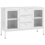 Aparador de acero y vidrio templado blanco 105x35x70 cm de vidaXL, Aparadores - Ref: Foro24-336077, Precio: 203,29 €, Descuen...