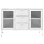Aparador de acero y vidrio templado blanco 105x35x70 cm de vidaXL, Aparadores - Ref: Foro24-336077, Precio: 203,29 €, Descuen...