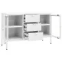 Aparador de acero y vidrio templado blanco 105x35x70 cm de vidaXL, Aparadores - Ref: Foro24-336077, Precio: 203,29 €, Descuen...