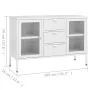 Aparador de acero y vidrio templado blanco 105x35x70 cm de vidaXL, Aparadores - Ref: Foro24-336077, Precio: 203,29 €, Descuen...