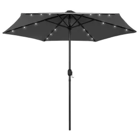 Sonnenschirm mit LED-Lichtern, Anthrazit-Aluminiumstab 270 cm von vidaXL, Sonnenschirme - Ref: Foro24-47354, Preis: 99,11 €, ...