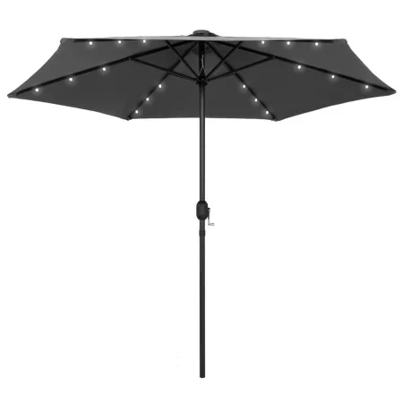 Sonnenschirm mit LED-Lichtern, Anthrazit-Aluminiumstab 270 cm von vidaXL, Sonnenschirme - Ref: Foro24-47354, Preis: 99,11 €, ...