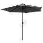 Sombrilla con luces LED palo de aluminio antracita 270 cm de vidaXL, Sombrillas - Ref: Foro24-47354, Precio: 99,06 €, Descuen...