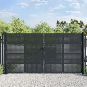 Anthrazitgraues Gartentor aus Stahl 400x225 cm von vidaXL, Gartentore - Ref: Foro24-154575, Preis: 971,47 €, Rabatt: %