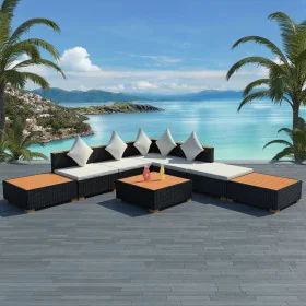 Garden furniture and cushions 8 pieces black synthetic rattan by vidaXL, Garden sets - Ref: Foro24-42756, Price: 950,21 €, Di...
