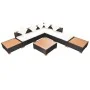 Muebles de jardín y cojines 8 piezas ratán sintético negro de vidaXL, Conjuntos de jardín - Ref: Foro24-42756, Precio: 950,18...