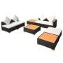 Garden furniture and cushions 8 pieces black synthetic rattan by vidaXL, Garden sets - Ref: Foro24-42756, Price: 950,18 €, Di...