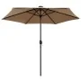 Umbrella with LED lights and taupe gray aluminum pole 270 cm by vidaXL, Umbrellas - Ref: Foro24-47355, Price: 88,54 €, Discou...