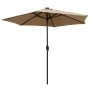 Umbrella with LED lights and taupe gray aluminum pole 270 cm by vidaXL, Umbrellas - Ref: Foro24-47355, Price: 88,54 €, Discou...