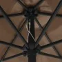 Umbrella with LED lights and taupe gray aluminum pole 270 cm by vidaXL, Umbrellas - Ref: Foro24-47355, Price: 88,54 €, Discou...
