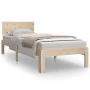 Estructura de cama madera maciza 75x190 cm de vidaXL, Camas y somieres - Ref: Foro24-810455, Precio: 89,01 €, Descuento: %