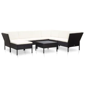8-piece garden furniture set and black synthetic rattan cushions by vidaXL, Garden sets - Ref: Foro24-48952, Price: 623,11 €,...