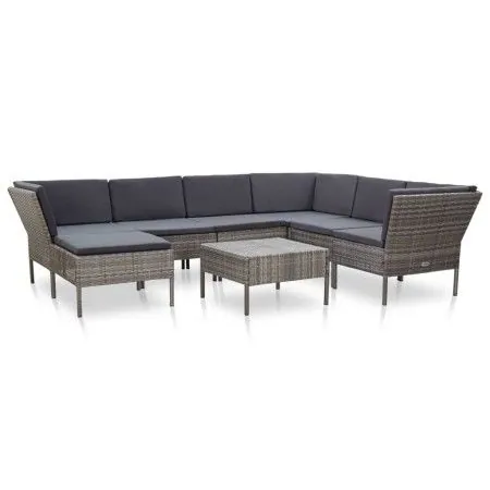 Gartenmöbel-Set 8-teilig und Kissen aus synthetischem Rattan grau von vidaXL, Gartensets - Ref: Foro24-48954, Preis: 554,59 €...