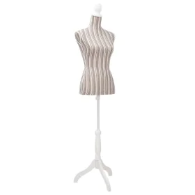 White cotton female bust mannequin with stripes by vidaXL, Gallants at night - Ref: Foro24-30031, Price: 80,04 €, Discount: %
