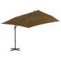 Garden umbrella with portable taupe base by vidaXL, Umbrellas - Ref: Foro24-276348, Price: 241,09 €, Discount: %