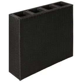 Tall planter with 4 black synthetic rattan pots by vidaXL, Pots and planters - Ref: Foro24-41084, Price: 218,74 €, Discount: %