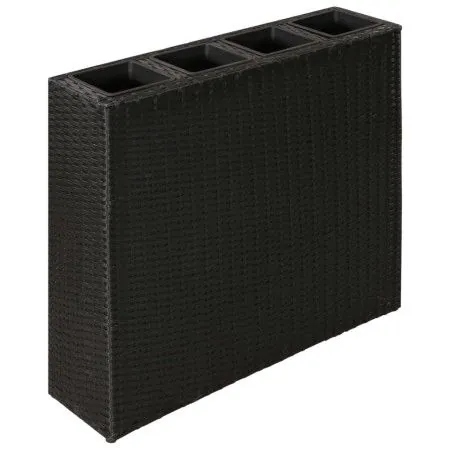 Tall planter with 4 black synthetic rattan pots by vidaXL, Pots and planters - Ref: Foro24-41084, Price: 218,74 €, Discount: %