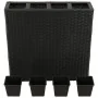 Jardinera alta con 4 macetas ratán sintético negro de vidaXL, Maceteros y jardineras - Ref: Foro24-41084, Precio: 218,74 €, D...