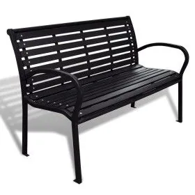 Steel and WPC garden bench black 125 cm by vidaXL, garden benches - Ref: Foro24-41556, Price: 174,39 €, Discount: %