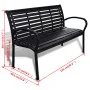 Gartenbank aus Stahl und WPC schwarz 125 cm von vidaXL, Gartenbänke - Ref: Foro24-41556, Preis: 190,79 €, Rabatt: %