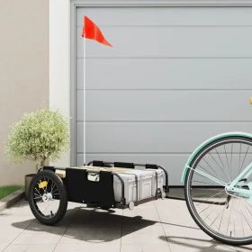 Bicycle trailer made of iron and black Oxford fabric by vidaXL, Bicycle trailers - Ref: Foro24-94171, Price: 86,21 €, Discoun...