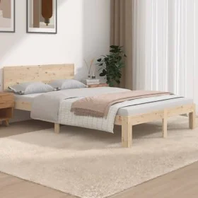 Solid wood bed frame 120x190 cm by vidaXL, Beds and slatted bases - Ref: Foro24-810465, Price: 111,03 €, Discount: %