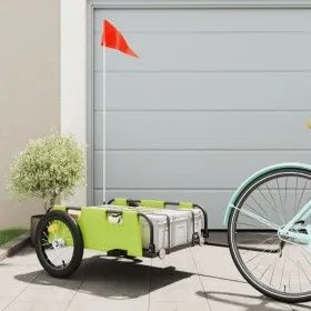 Bicycle trailer iron and green Oxford cloth by vidaXL, Bicycle trailers - Ref: Foro24-94172, Price: 90,62 €, Discount: %