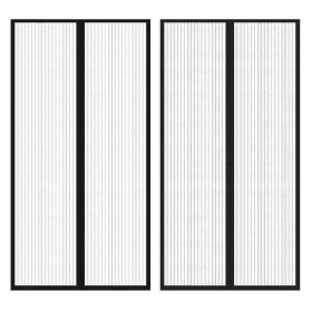 Moskitonetzvorhang für Tür, 2 Stück, schwarzer Magnet, 210 x 100 cm von vidaXL, Moskitonetze für Fenster - Ref: Foro24-40920,...